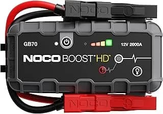 NOCO Boost GB70: Booster Batterie UltraSafe 2000A – Démarreur Lithium 12V Portable avec Powerbank et Chargeur USB – pour Moteurs Essence 8,0L et Diesel 6,0L