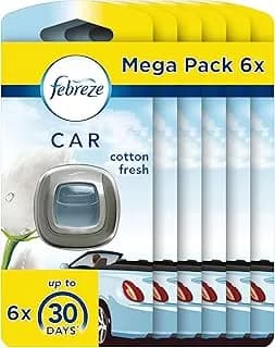 Pack Pro Febreze Car 2ml x6 - Diffuseur à Membrane Semi-Perméable - Technologie OdourClear
