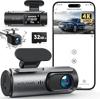 WOLFANG WD03 Dashcam 4K UHD - Capteur CMOS Sony IMX - Wi-Fi & G-Sensor