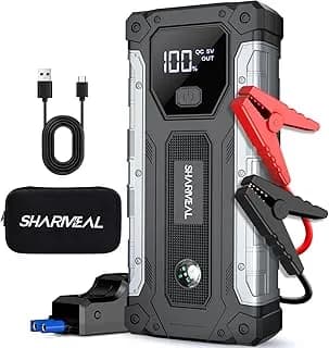 Booster Sharmeal 6000A - Démarreur Lithium LiFePO4 12V - Moteurs 10L Diesel/Essence