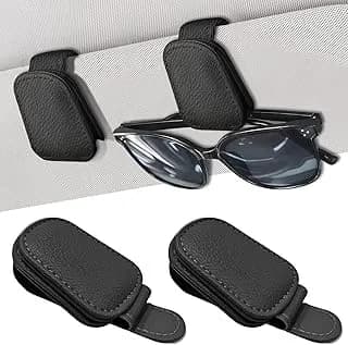 Lot de 2 Supports Magnétiques Pare-Soleil en Cuir PU Haute Densité - Fixation 45N