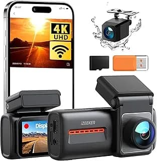 iZEEKER Dashcam Dual 4K/1080P - Wi-Fi 6 - Capteur Sony Starvis - Écran IPS 3"