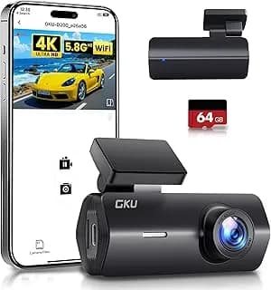 Dashcam GKU 4K UHD - Capteur CMOS 8MP - WiFi 5.8GHz - Optique 170° F1.8 - WDR