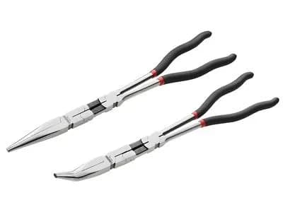 Jeu de 2 Pinces Extra Longues FACOM 185.2L - Becs Demi-Ronds