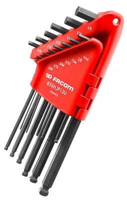 Jeu de 13 Clés Mâles Longues Facom 83SH.JP13U - Dimensions en Pouces