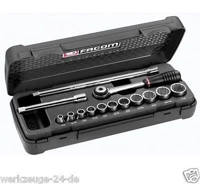 Coffret FACOM J.420AU : Cliquet 3/8" et 11 Douilles 12 Pans en Pouces