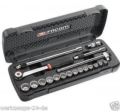 Coffret de Douilles 3/8" 6 Pans FACOM J.501 - Jeu de 17 Pièces 8-22mm
