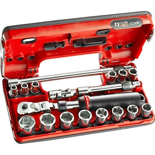Coffret de Douilles 3/8" Facom JXL.DBOX1 - Cliquet Extensible 18 Outils