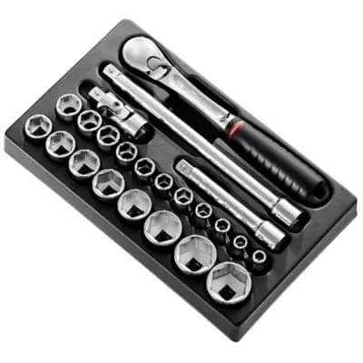 Module de 23 Outils FACOM MOD.SL161-36 : Cliquet 1/2" Étanche et Douilles 6 Pans