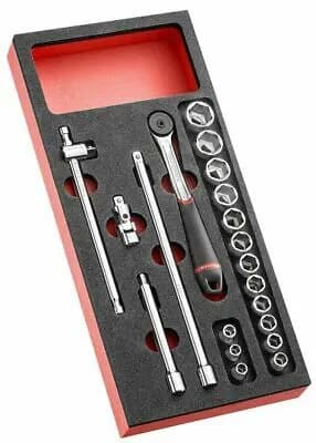 Module Douilles 3/8" 6 Pans FACOM MODM.J161-36 avec Cliquet J.161B