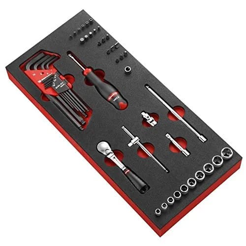 Module Mousse Facom MODM.RL1 : Jeu de Douilles 1/4" 6 Pans Haute Qualité