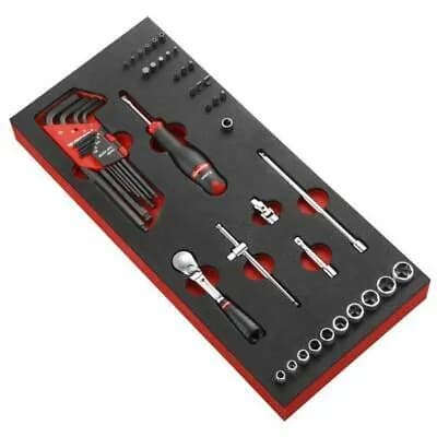 Module Mousse 36 Outils Cliquet Douilles 1/4" 6 Pans FACOM MODM.RL161-36