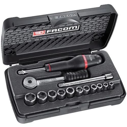 Coffret de Douilles 1/4" 6 Pans FACOM R.418AU - 31 Pièces avec Cliquet