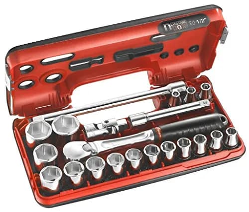 Coffret de Douilles Facom SL.DBOX1 - 21 Pièces 1/2" 6 Pans avec Cliquet