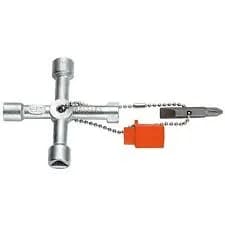 Clé en Croix Universelle FACOM 985548 - 4 Empreintes pour Armoires et Coffrets