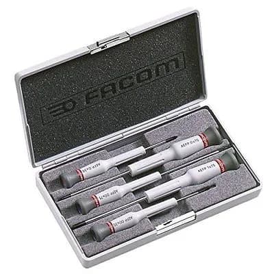 Jeu de 5 Tournevis Phillips FACOM AEFP.J1 Micro-Tech pour Précision