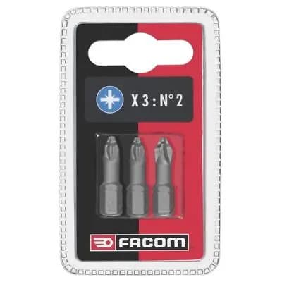 Lot de 3 Embouts de Vissage Pozidriv PZ2 FACOM ED.102T.J3 - 25mm