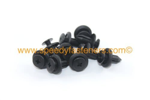 Lot de 10 Rivets à Vis M6 en Nylon PA6.6 pour Carénage Moto - Ø6.4mm
