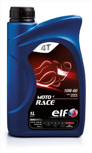 Huile ELF MOTO 4 RACE 10W-60 - 100% Synthèse PAO - API SL / JASO MA2 - 1L