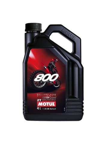 Motul 800 2T Factory Line Off Road - Lubrifiant 100% Synthèse Ester Core - 4L