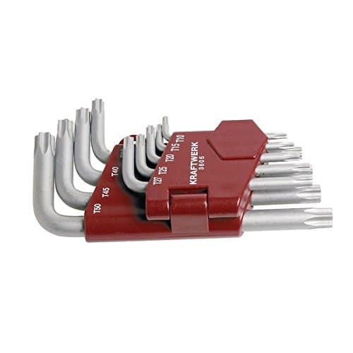 Jeu de 9 Clés Mâles Torx Kraftwerk 3605 - Acier S2 - T10 à T50 - Finition Satinée