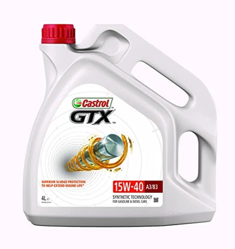Castrol GTX 15W-40 A3/B3 - Lubrifiant Moteur Minéral Haute Viscosité - 4L