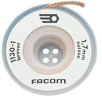 Tresse à dessouder Facom 1130.1 - Cuivre Désoxydé - Largeur 1.6mm L 1.6m