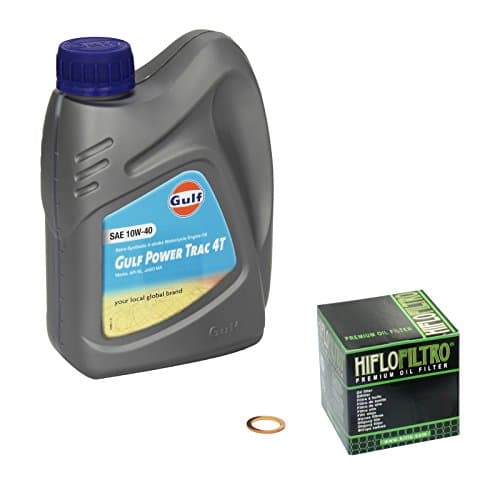 Kit Entretien GULF Power Trac 10W-40 + Hiflo HF553 pour Suzuki GZ 125 (98-13)