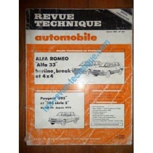 RTA0451 - Revue Technique Automobile Alfa Romeo 33 (Berline, Break, 4x4)