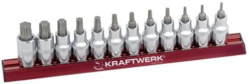 Jeu de 12 Douilles-Embout Torx Kraftwerk 325099 1/2" sur Rail MAGALU - Acier S2