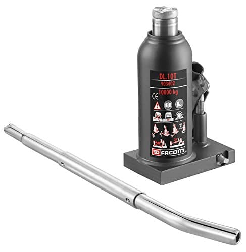 Cric Bouteille FACOM DL.10BT - Capacité 10 Tonnes - Base Soudée Haute Résistance