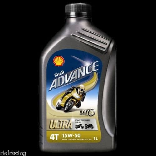 Shell Advance Ultra 4T 15W-50 - Lubrifiant 100% Synthèse PurePlus - 1L
