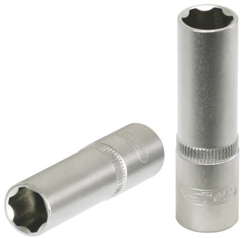 KS TOOLS 911.1429-E Douille Longue 1/4" 6 Pans 9mm ChromeMat DIN 3124