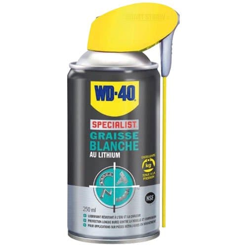 Graisse Blanche au Lithium WD-40 Specialist - Aérosol 400ml - Homologuée NSF H2