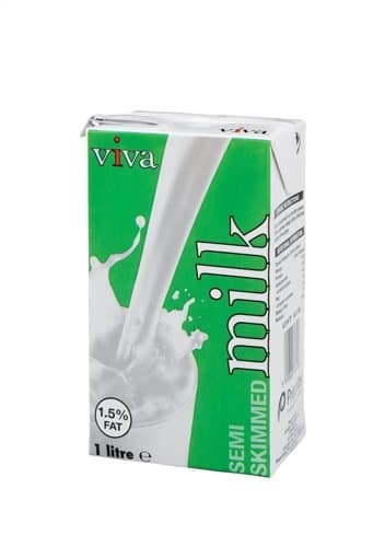 Lot 12x1L Lait Semi-Écrémé VIVA UHT - Conditionnement Industriel Haute Densité