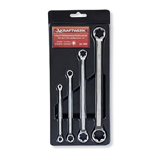 Jeu de 4 Clés Polygonales E-Torx KRAFTWERK 3545 - E6 à E24 - Acier Cr-V