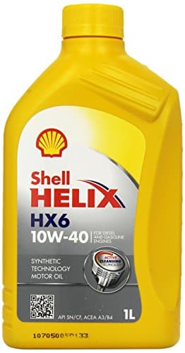 Huile Moteur Shell Helix HX6 10W-40 - Technologie Active Cleansing - ACEA A3/B4