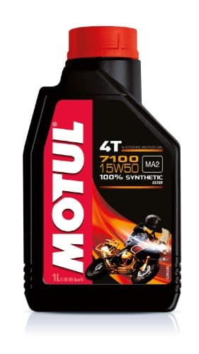Huile Moteur MOTUL 7100 4T 15W50 - 100% Synthèse Ester - JASO MA2 / API SN