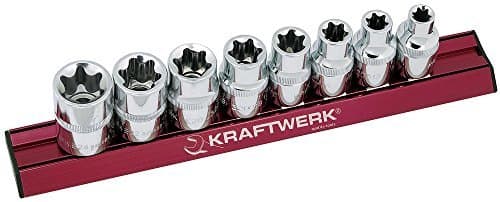 Jeu 8 douilles Kraftwerk 320099 Torx-E 1/2" sur Rail Magnétique MAGALU