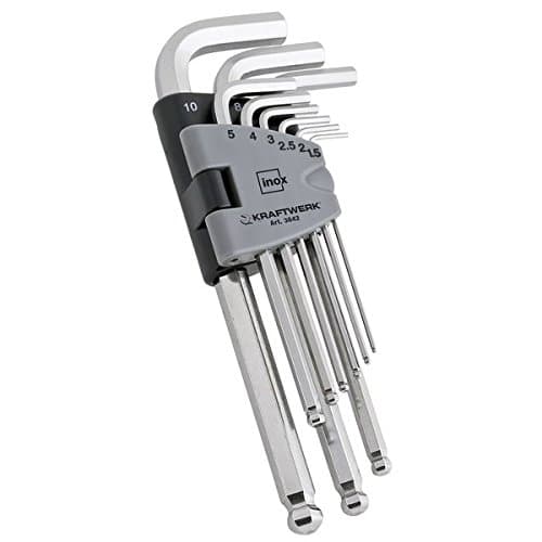 Jeu de 9 Clés Mâles Hex. Longues Kraftwerk 3642 Inox - ISO 2936L - 1.5-10mm