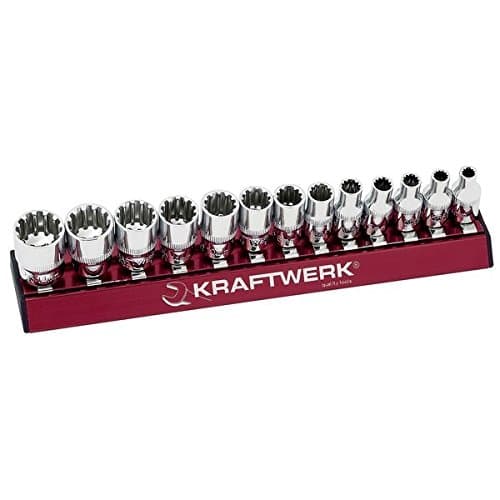 Kraftwerk 130990 Jeu 13 Douilles COMBI 1/4" sur Rail Magnétique MAGALU