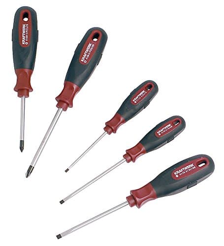 Jeu de 5 Tournevis KRAFTWERK 4163 Ergokraft - Acier S2 - DIN/ISO - Fente/PZ