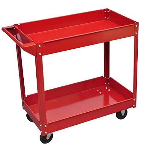 Servante d'Atelier Acier Epoxy 100kg - 2 Plateaux 765x410mm - Roues Ø95mm