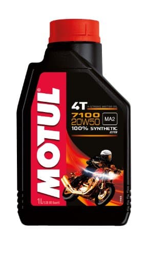 Motul 7100 20W-50 4T - Lubrifiant 100% Synthèse Ester - Norme API SN/JASO MA2