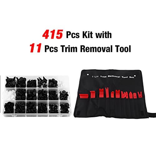 Coffret 415 Agrafes Auto Nylon PA66 + Kit 11 Leviers d'Extraction Polyoxyméthylène
