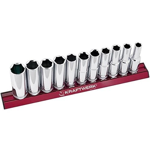 Jeu de 11 Douilles Longues 1/2" KRAFTWERK 301990 - Rail MAGALU - Chrome-Vanadium