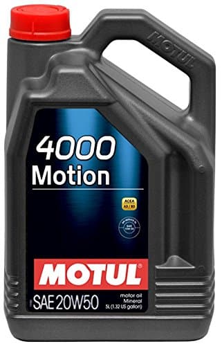 Huile Moteur MOTUL 4000 Motion 20W50 - Minérale Haute Viscosité - 5L - ACEA A3/B4