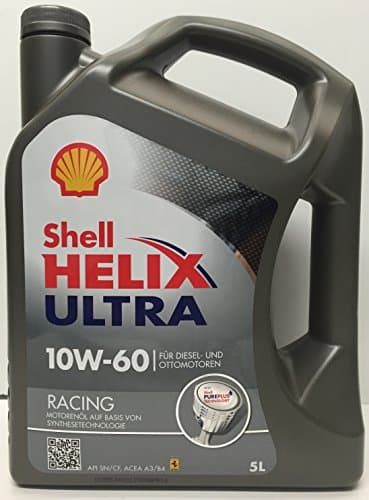 Shell Helix Ultra Racing 10W-60 - Huile Synthétique PurePlus - 5L - API SN/CF
