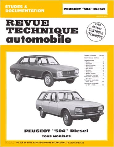 RTA N° 311.5 Peugeot 504 Diesel - Manuel de Maintenance et Réparation Technique