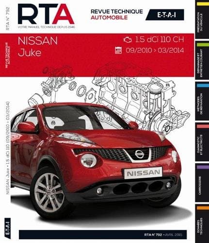 Revue Technique Automobile RTA B792 - Nissan Juke 1.5 dCi 110ch (2010-2014)